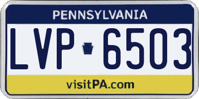 PA license plate LVP6503