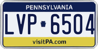 PA license plate LVP6504