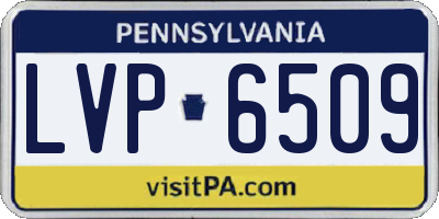 PA license plate LVP6509