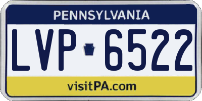PA license plate LVP6522