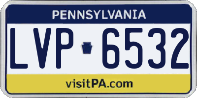 PA license plate LVP6532