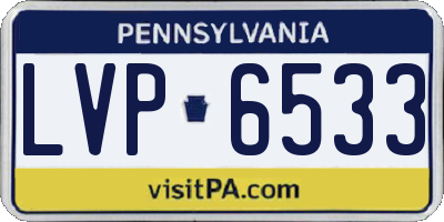 PA license plate LVP6533
