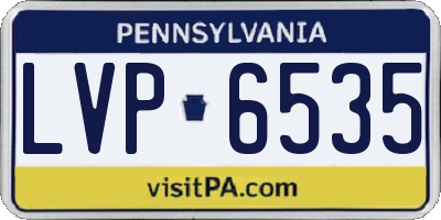 PA license plate LVP6535