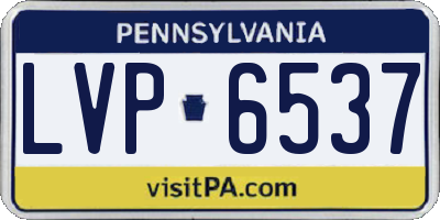 PA license plate LVP6537