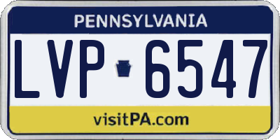 PA license plate LVP6547