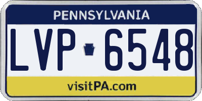 PA license plate LVP6548
