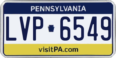 PA license plate LVP6549
