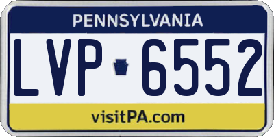 PA license plate LVP6552