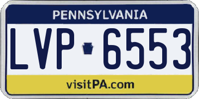 PA license plate LVP6553