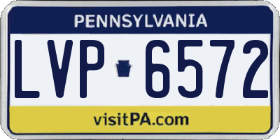 PA license plate LVP6572