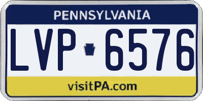 PA license plate LVP6576