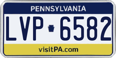 PA license plate LVP6582