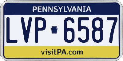 PA license plate LVP6587