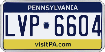 PA license plate LVP6604