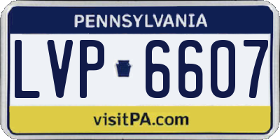 PA license plate LVP6607