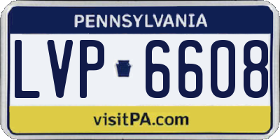 PA license plate LVP6608