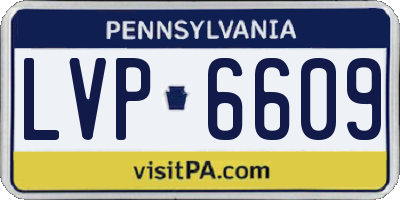 PA license plate LVP6609