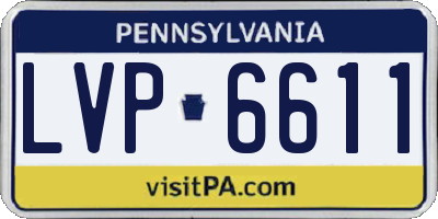 PA license plate LVP6611