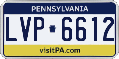 PA license plate LVP6612