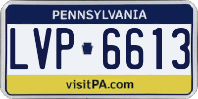 PA license plate LVP6613