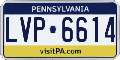 PA license plate LVP6614
