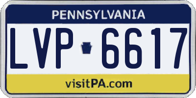PA license plate LVP6617