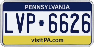 PA license plate LVP6626