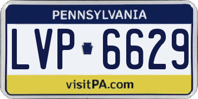 PA license plate LVP6629
