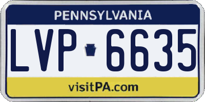 PA license plate LVP6635