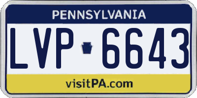 PA license plate LVP6643