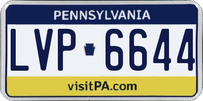 PA license plate LVP6644