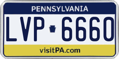 PA license plate LVP6660