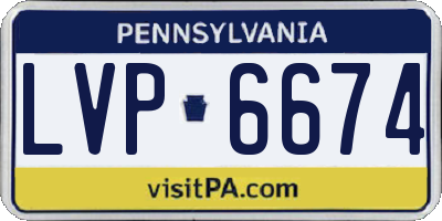 PA license plate LVP6674