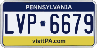 PA license plate LVP6679