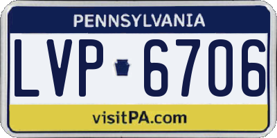 PA license plate LVP6706