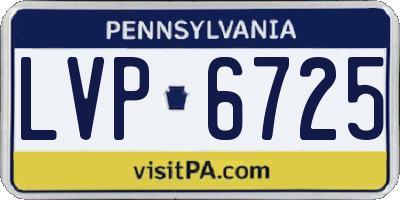 PA license plate LVP6725