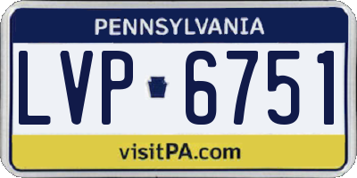PA license plate LVP6751