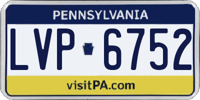 PA license plate LVP6752