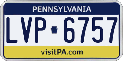 PA license plate LVP6757