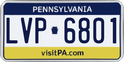 PA license plate LVP6801