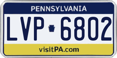 PA license plate LVP6802