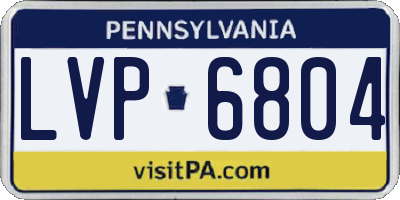 PA license plate LVP6804