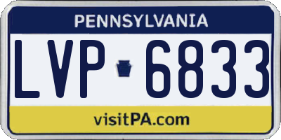 PA license plate LVP6833