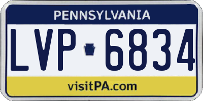 PA license plate LVP6834