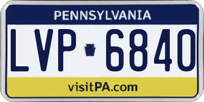 PA license plate LVP6840