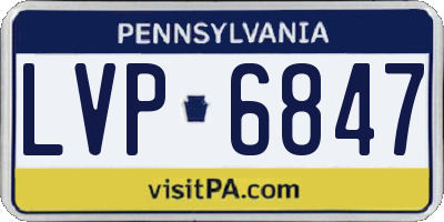 PA license plate LVP6847