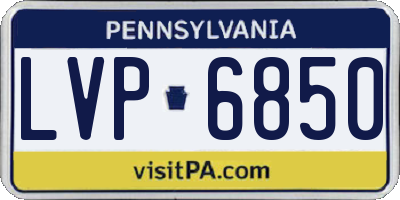 PA license plate LVP6850
