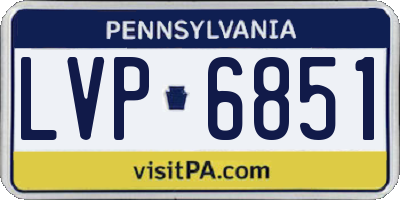 PA license plate LVP6851