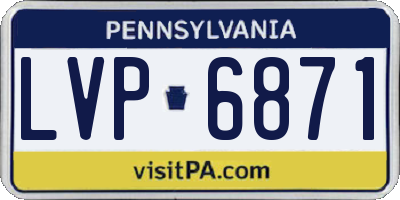 PA license plate LVP6871