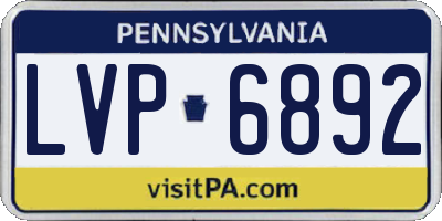 PA license plate LVP6892